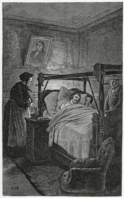 Death of Balzac - Illustration from Choses Vues, 19th Century by Frederic Theodore Lix